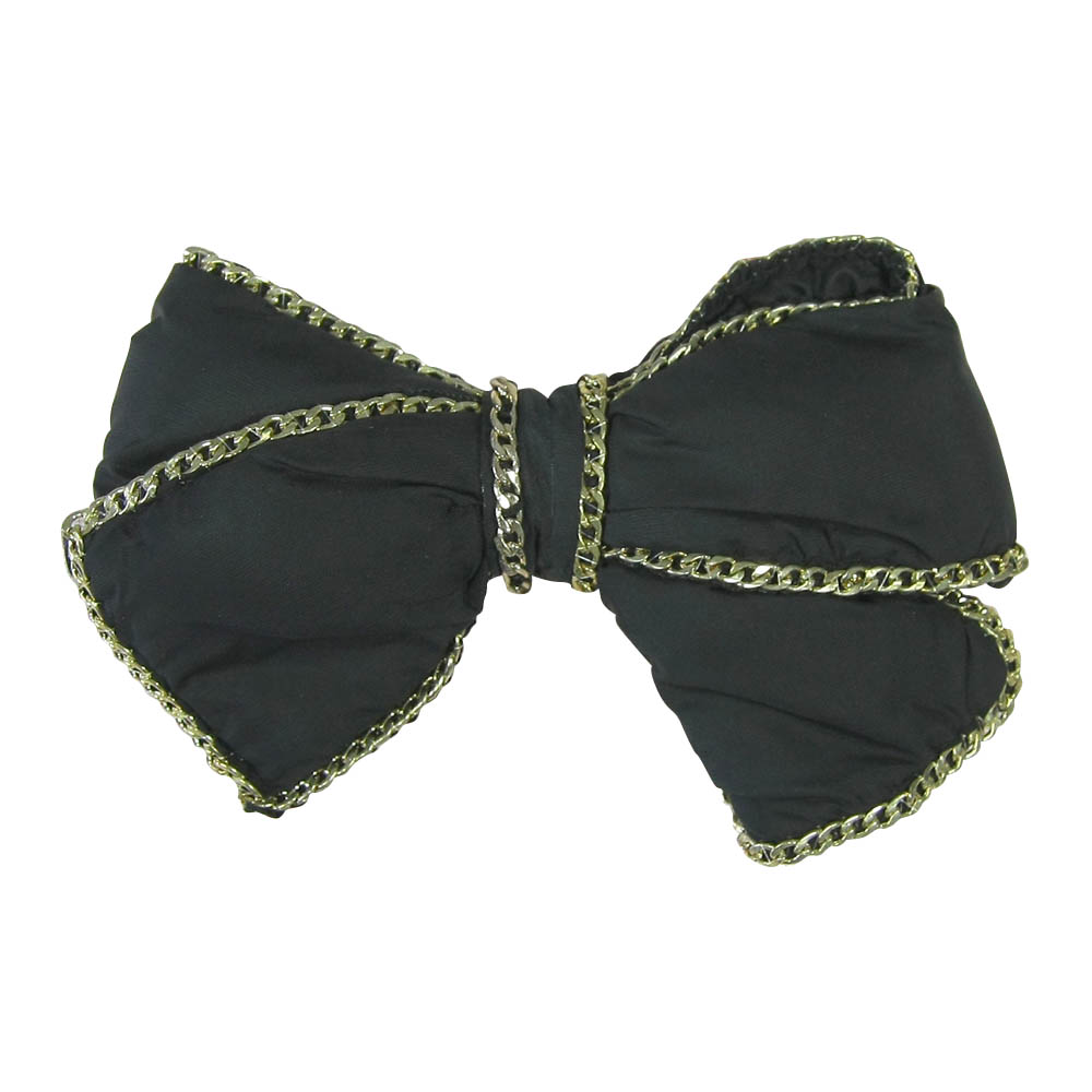 Аппликация декор обувная 40 Дутик черный БАНТ, цепочка, шт. Аппликации Пришивные Цветы Банты