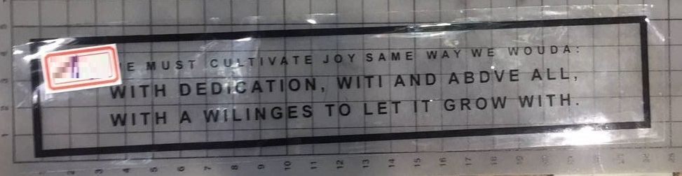 Аппликация клеенка пришивная прозрачная WE MUST......., 5*25см, черный текст, черная рамка, шт. Аппликации Пришивные Резина, Силикон