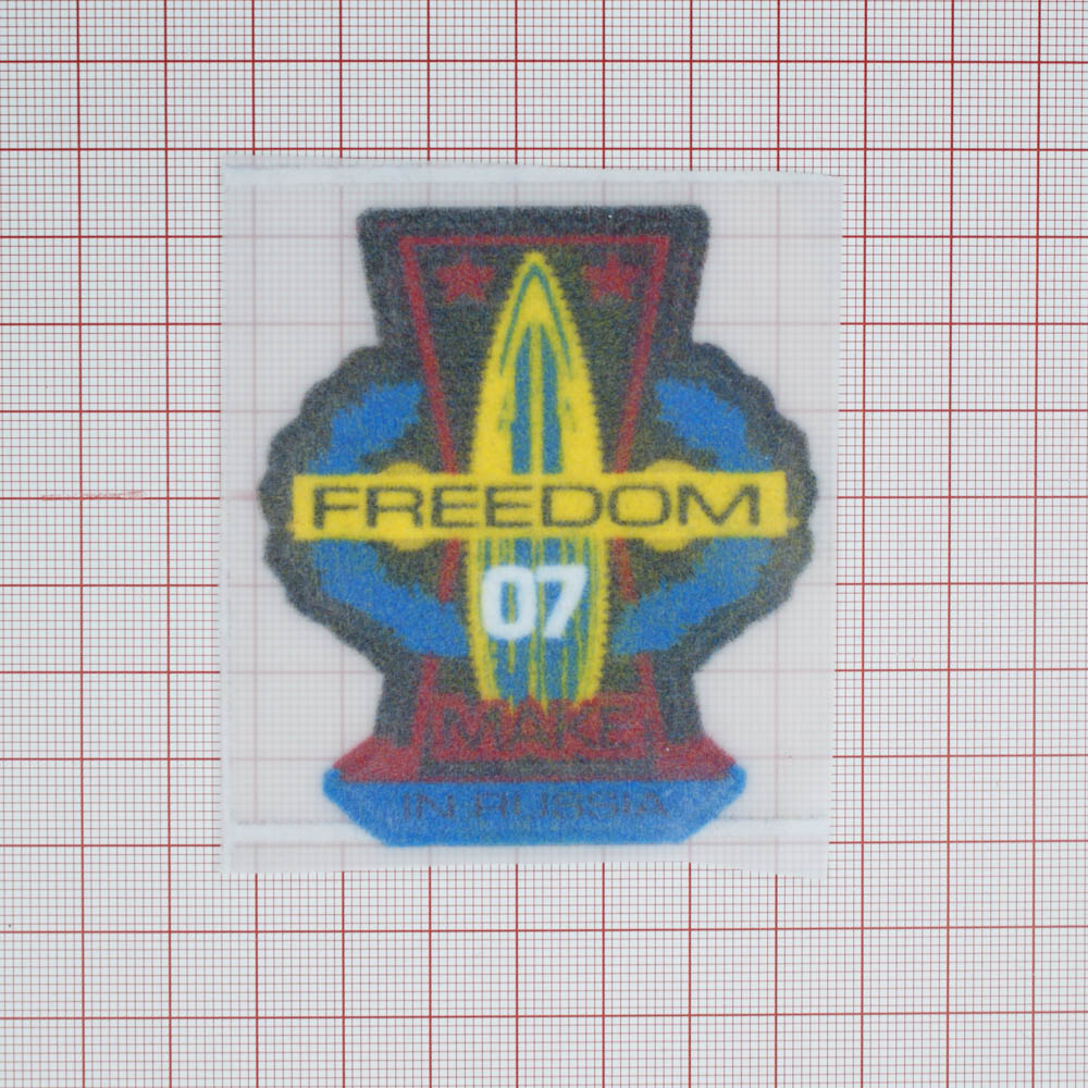 Термоаппликация флок FREEDOM 07 MAKE, 75*63мм, фигурная, красный, синий, желтый, белый, шт. Термопереводки Флок