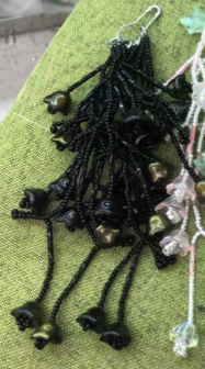 Подвеска из бисера  Колокольчики, черный, шт. Подвески