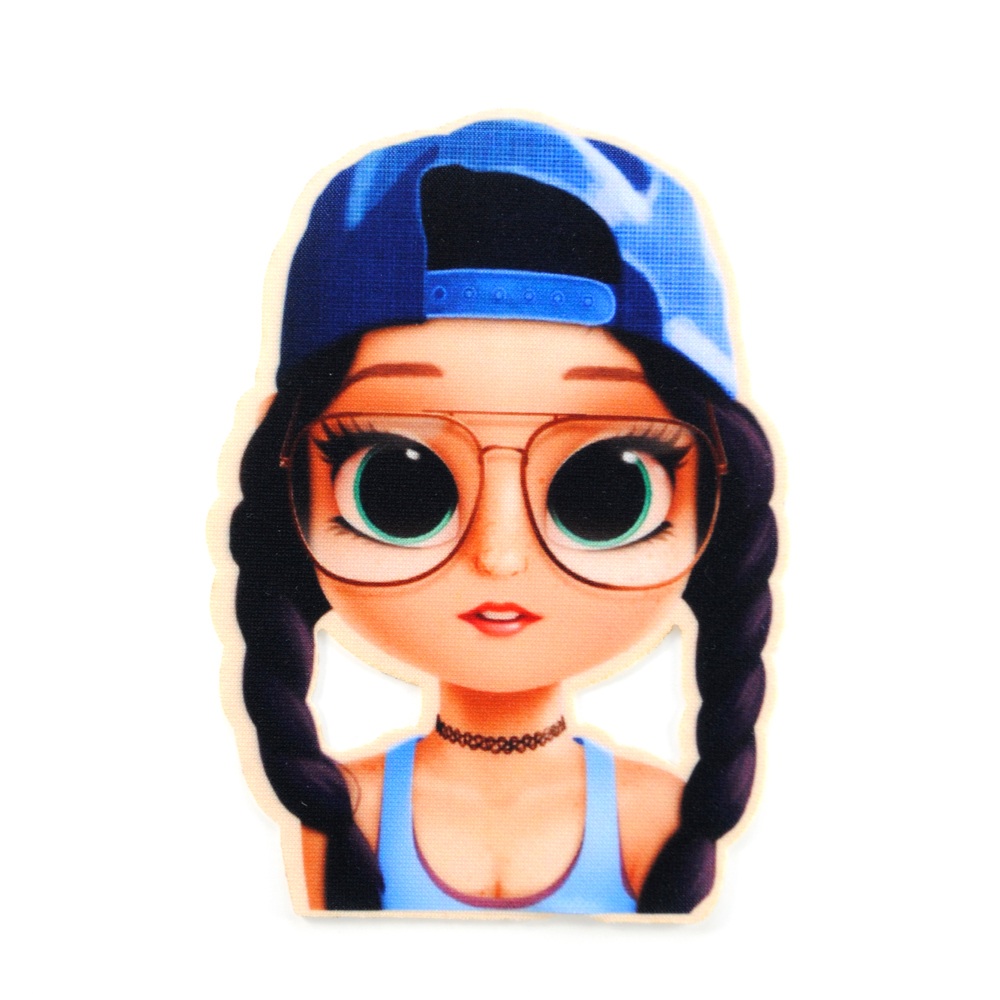 Аппликация клеевая Девочка  в кепке, 12*9см, /дайвинг/, шт. Аппликация клеевая