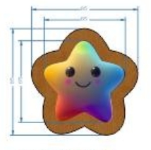 Аппликация композит, Звезда, 8,6*8,6см, нубук, лазер, DTF флуоресцент, шт. Аппликация композит