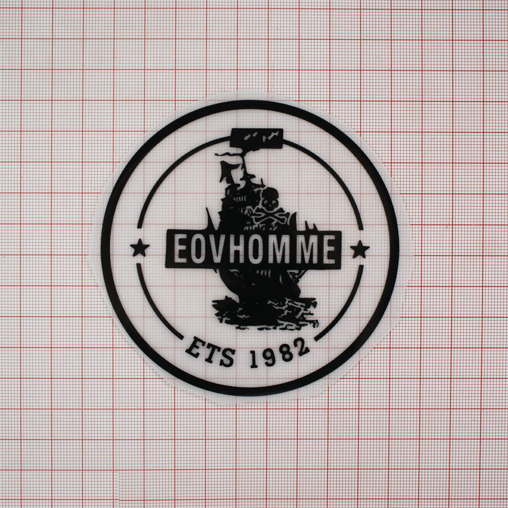 Термоаппликация резиновая EOVHOMME Корабль круглая белая, черный рисунок, 9,6мм, шт. Термоаппликации Резиновые Клеенка