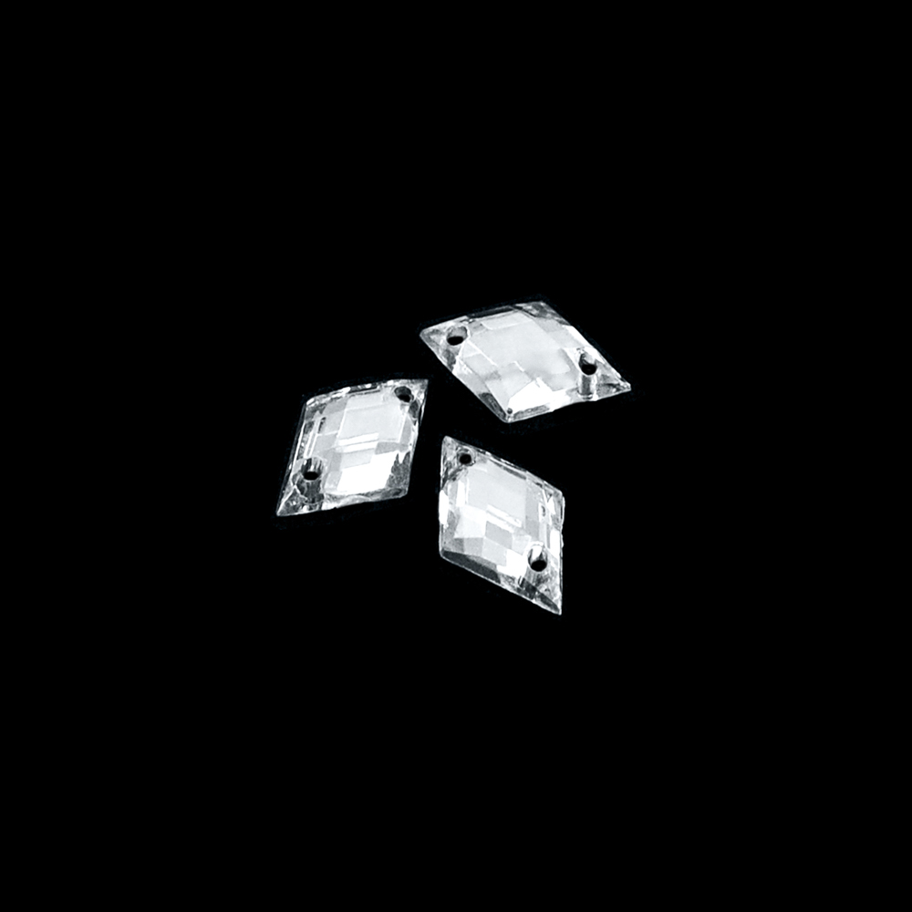 Стразы Д пришивн. ромб 8*13мм бел.кристал 38, 1тыс.шт. Стразы пришивные