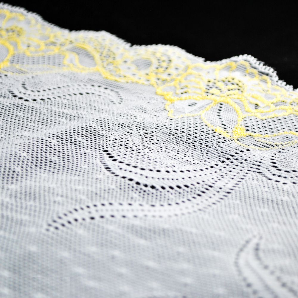 Кружево 53107 25,5см белое, лимон. узор ярд. Кружево