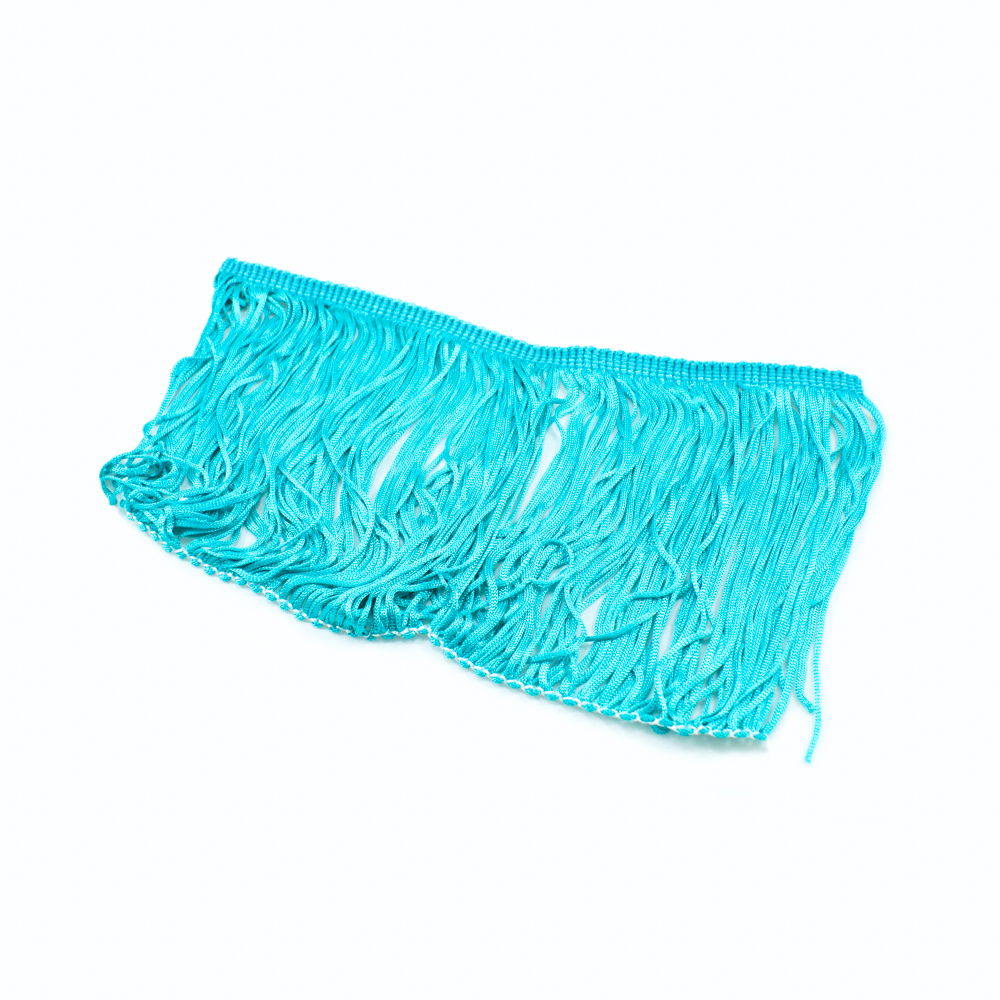 Бахрома нейлон 15см бирюза (jade)  м. Бахрома