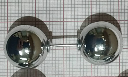 Булавка 2 шара 4см, D 1,6см никель, шт. Булавки