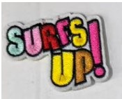 Шеврон клеевой Surfs up!, желтый, голубой, красный, шт. Нашивка Ткань