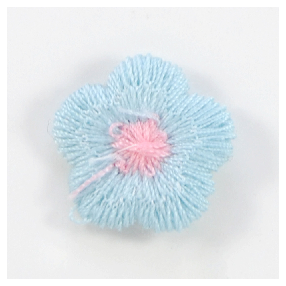 Аппликация тк. приш. дет. цветочек 1,8*1,8см, гол., роз., шт. Аппликации Пришивные Кружевные Вязаные