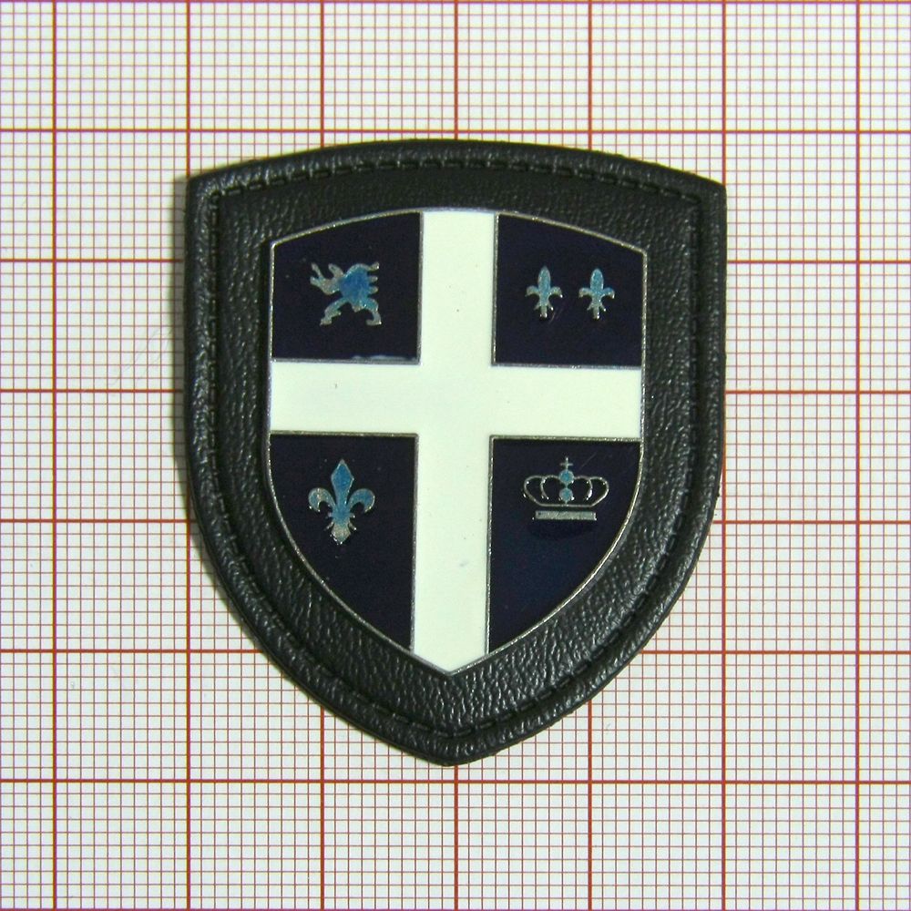 Лейба п/у Герб 40*49мм, серая, сине-белая пластина . Лейба Кожзам
