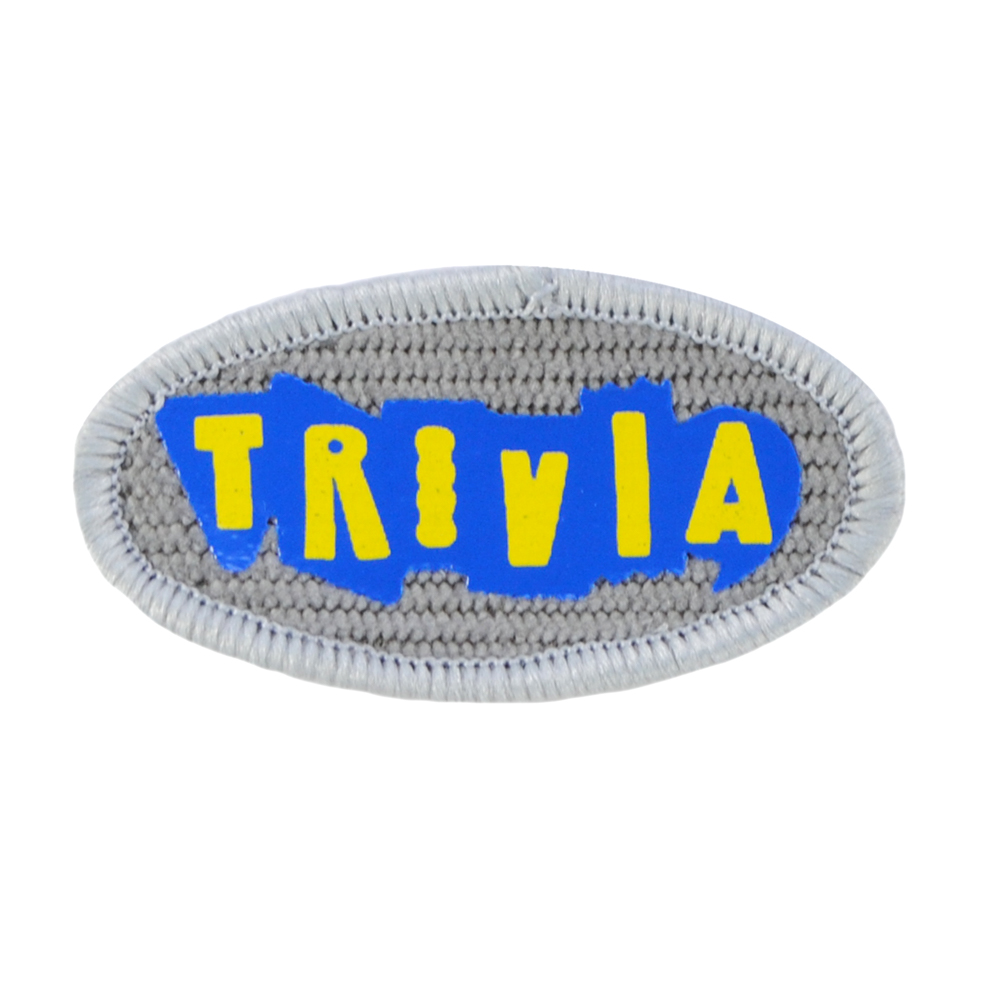 Лейба ткань Trivia, овал, 5*2,6см, серый, жёлтый, синий, шт. Лейба Ткань