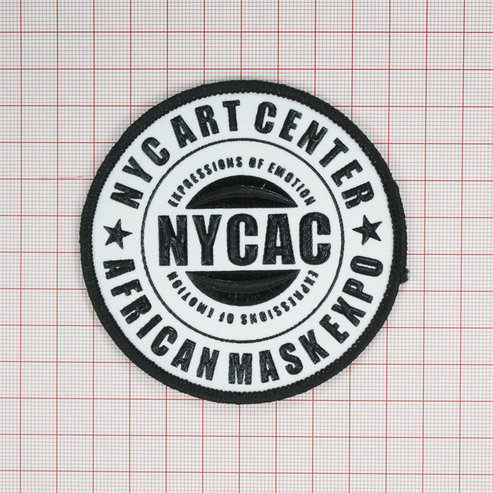 Нашивка тканевая NYCAC, Ø 9см, черно-белая, шт. Нашивка Резиновый Конгрев