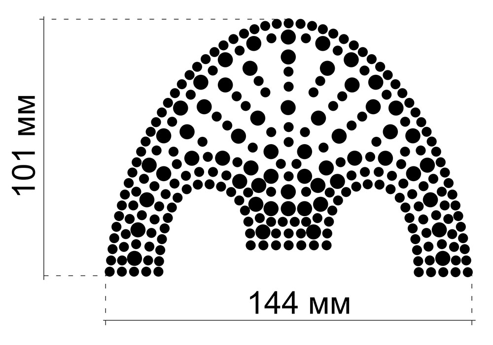 Термоаппликация Балетка №5 /101*144мм/ Черный, шт. Термоаппликации Рисунки из страз