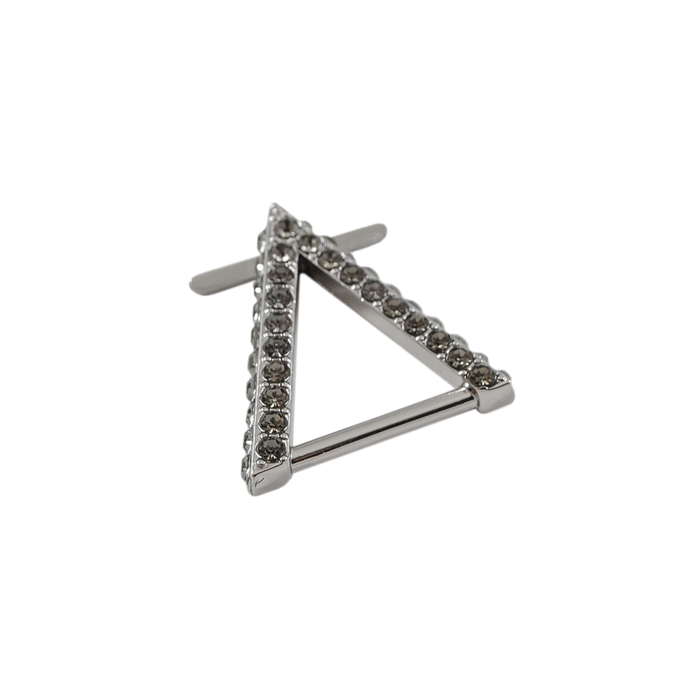 Краб камни и металл Треугольник, 3*3,3см, никель, black diamond, шт. Крабы Металл Геометрия Декор