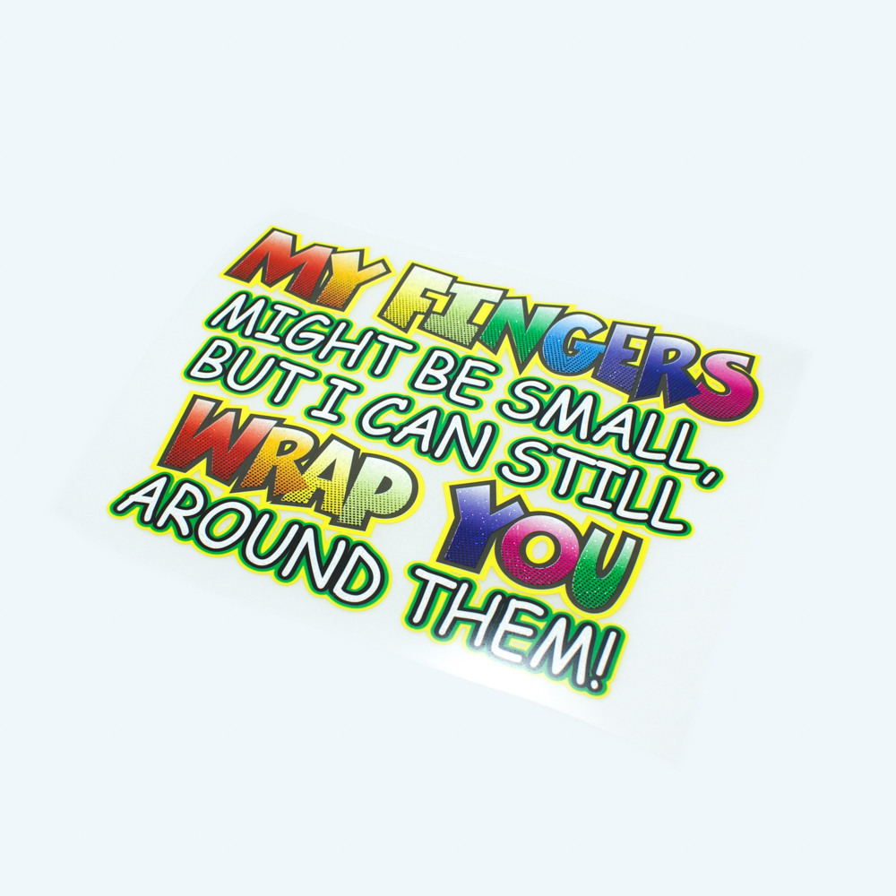 Термоаппликация My fingers Wrap you 19,5*14см.. Термопереводки Надписи