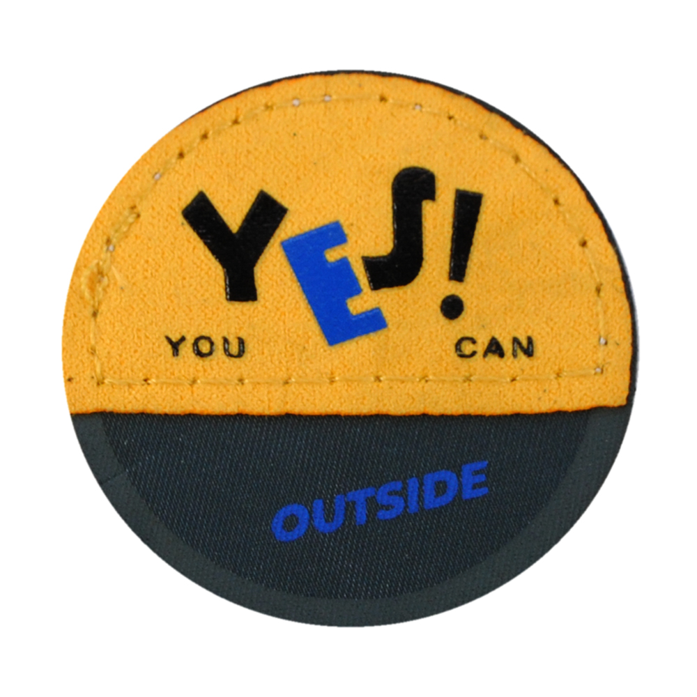 Лейба ткань YES круг, 5см, сер., черн., жёлт., син., шт. Лейба Ткань