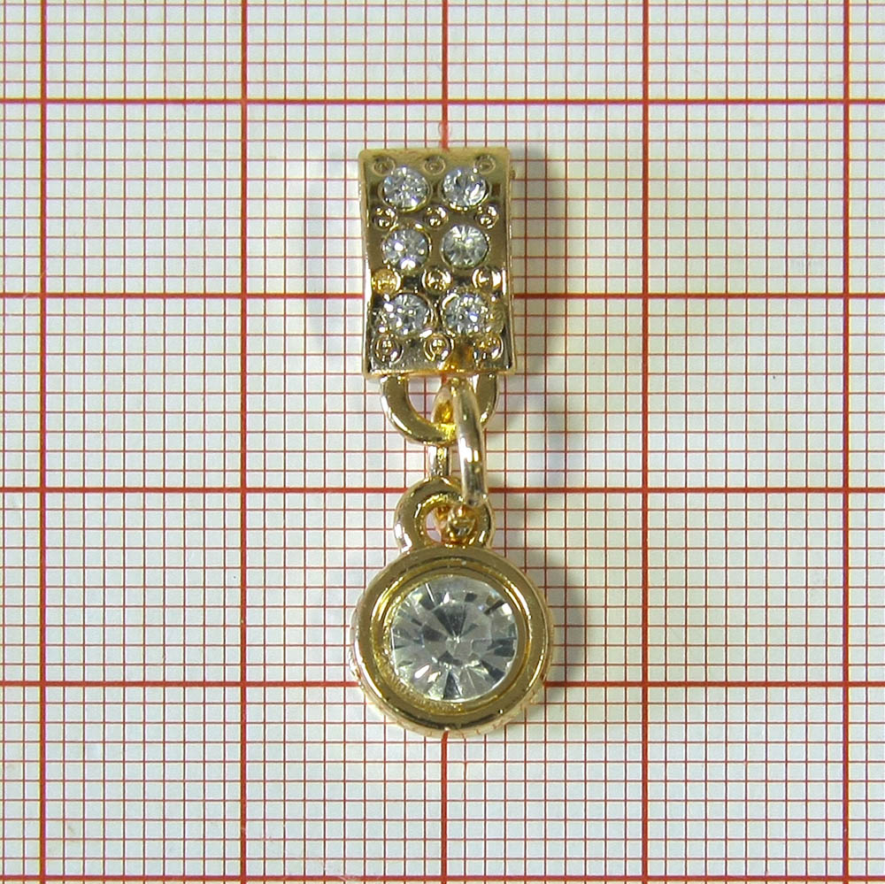 Подвеска металл Серьга-мостик 6 мелких камней, 1крупный., 30мм, GOLD,  шт. Подвески