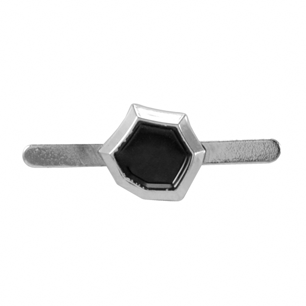 Краб металл Шестигранник, 1,1*1,1см,  никель, черная эмаль, шт. Крабы Металл Геометрия