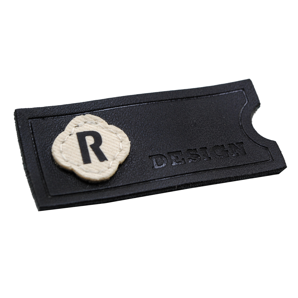Лейба п/у R design, 2,5*5,2см, бежевый, черный, шт. Лейба Кожзам