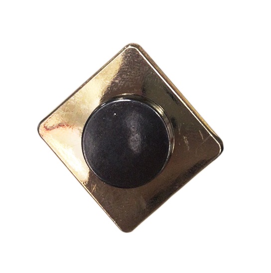 Кнопка металл квадрат с кругом, 33мм золото, блек никель, шт. Кнопка металл