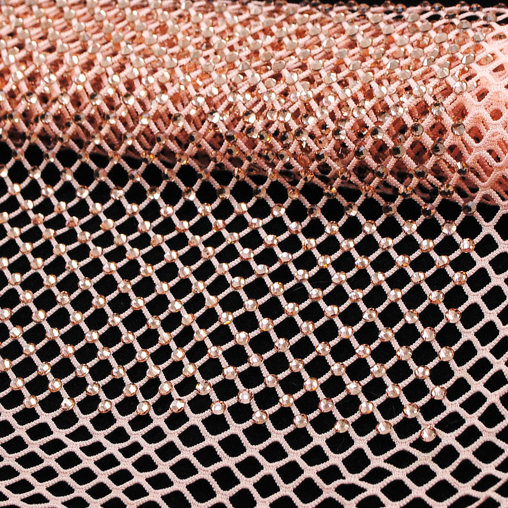 Сеть со стразами SS12, 36*36см абрикосовый, champagne, шт. Сеть со стразами