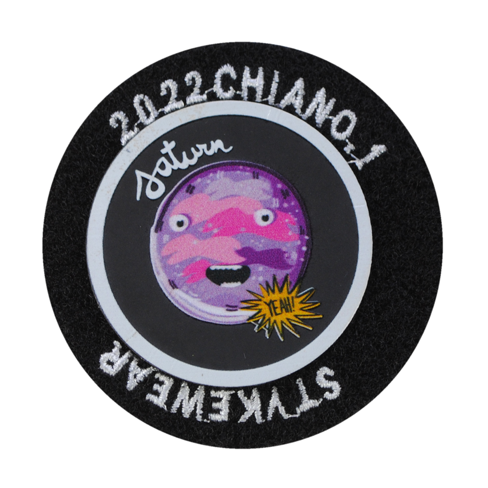 Нашивка тканевая, липучка, Saturn, 7см черная, белый лого, шт. Нашивка Липучка