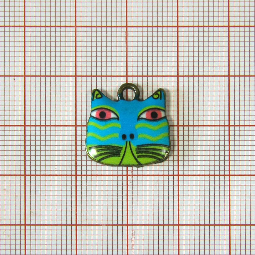 Подвеска металл Котэ 17*16мм, ANTIK, голубой, болотный, розовый, черный, шт. Подвески