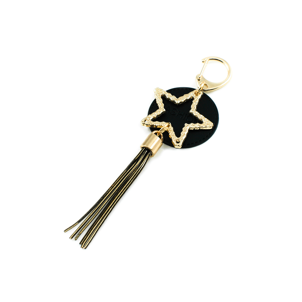 Подвеска металлическая Круг и Звезда 3,5*12,5см, золото и черный, шт. Подвески