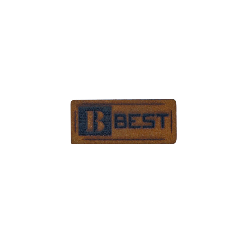 Лейба нубук BEST 1,3*3см, коричневая, лого лазером, шт. Лейба