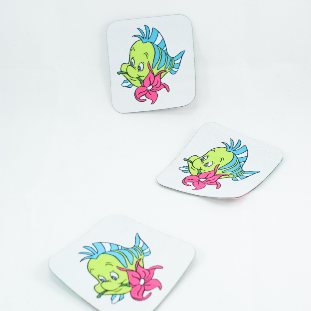 Нашивка тканевая Рыбка Флаундер 64х59мм /atkisatin/, шт. Нашивка Детская