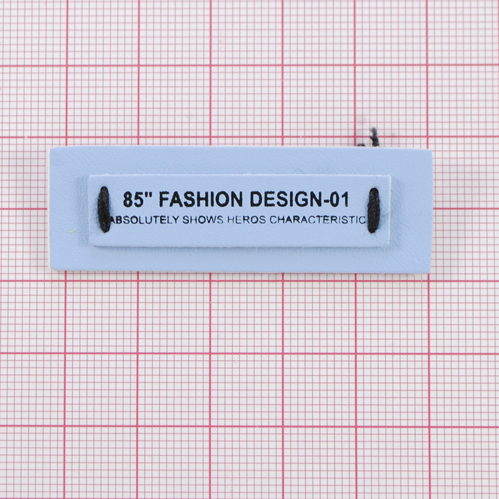 Лейба к/з, FASHION DESIGN-01, 1,8*5,4см, голубая, черн., шт. Лейба Кожзам