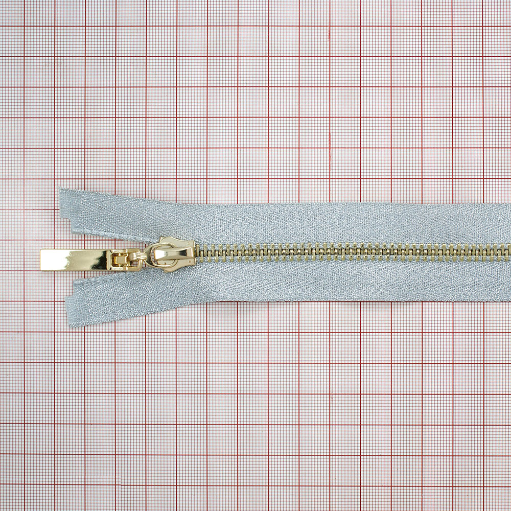 Змейка металлическая  №5 110см О/Е GOLD, серебро люрекс, односторонняя, шт. Змейка Металл