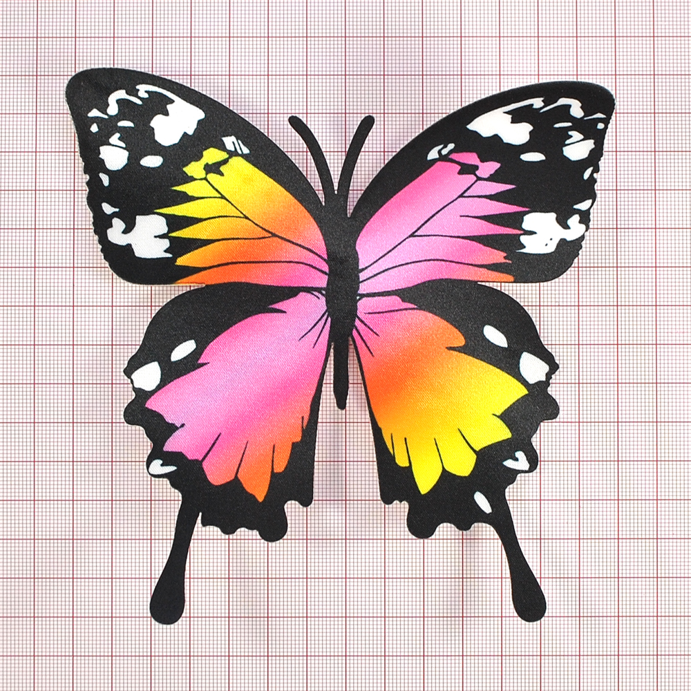 Аппликация клеевая тканевая Бабочка №4-2 14,0*14,5см, атлас, шт. Аппликация клеевая
