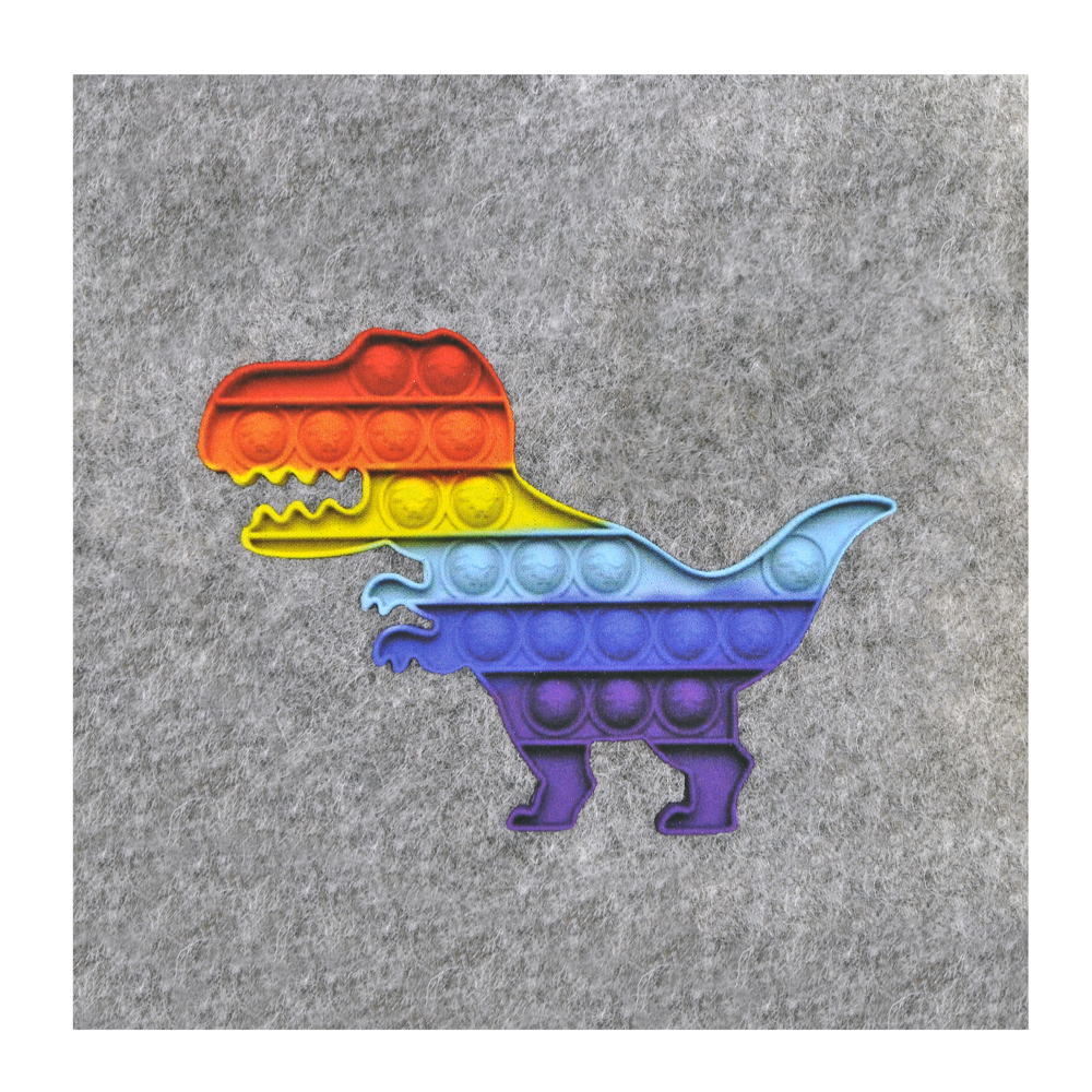 Термоаппликация Pop it (динозавр) средняя 8,3*6см, шт. Термоаппликации Накатанный рисунок