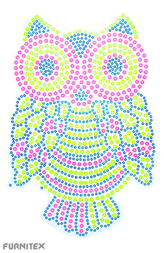 Аппликация клеевая пайетки Сова 26*17см, красные, зеленые, синие пайетки, шт. Аппликации клеевые Пайетки