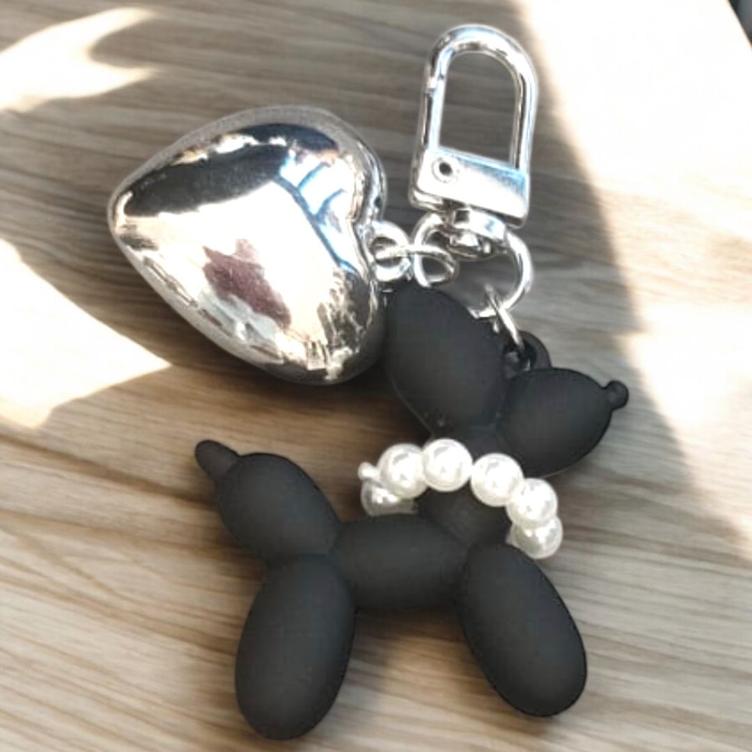 Брелок Пудель, 4,2*4см, черный, жемчуг, шт. Подвески