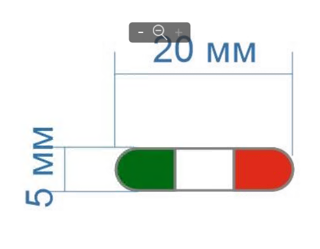 Краб металл Италия, 2*0,5см, никель, зеленая, белая и красная эмаль, шт. Крабы Металл Флаги, Гербы