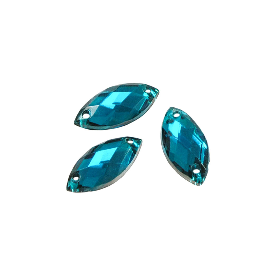 Стразы Д пришивн. глаз 7*15мм изумруд 24, 1тыс.шт. Стразы пришивные