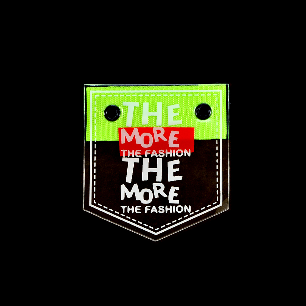 Лейба клеенка Карман с блочкой THE MORE THE FASHION, 6*5.5см, красный, белый, черный, салатовый шт. Лейба Клеенка