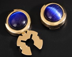 Клипса для пуговицы, золото, синий, шт. Украшение для пуговицы