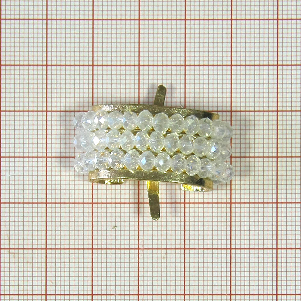 Краб металлSH-012 краб Полукольцо-жемчуг GOLD, белые бусины. Крабы Металл Геометрия Декор