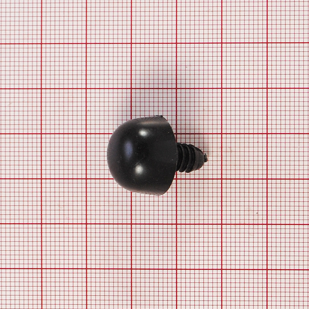 Нос на ножке №11, черный круглый выпуклый 17мм, 1тыс.шт.. Носики на ножке