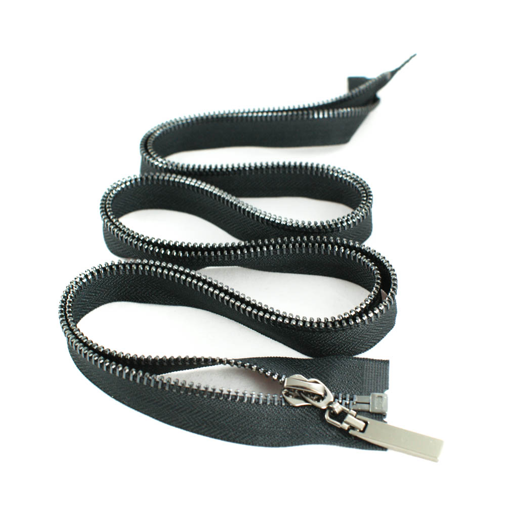 Змейка металлическая  №5 65см О/Е NIKEL, черная ткань, односторонняя, шт. Змейка Металл