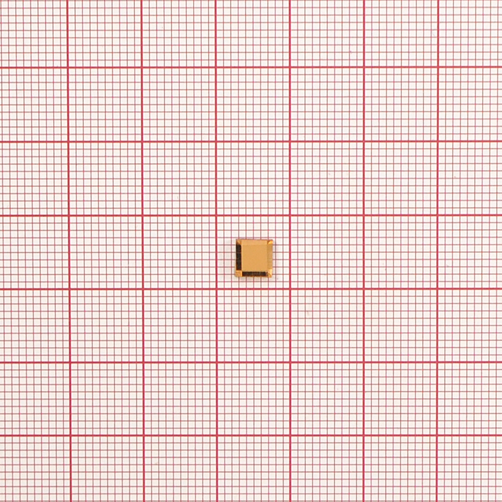 Стразы стекло клеевые квадрат 5*5мм (А) темно-желтый (smoked topaz) 7,2тыс.шт, уп. Стразы стекло до 1000-50 гросс