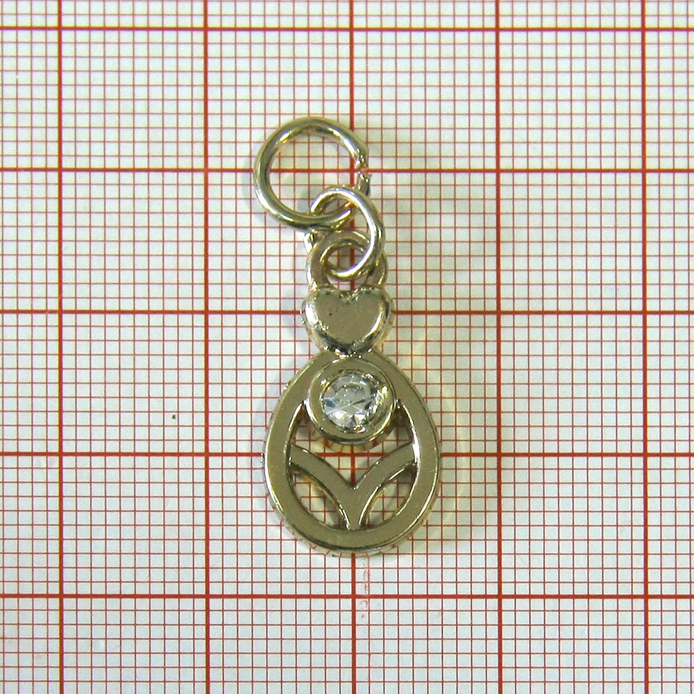 Подвеска металл HX- 004 Мазда, 30мм GOLD, белые камни, шт. Подвески