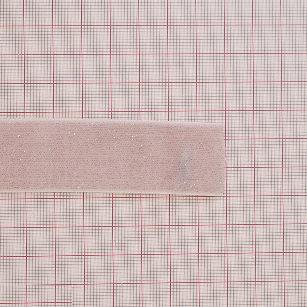 Тесьма люрекс 2,5см, бледно-розовый, бледно-розовый люрекс, 100ярд. Тесьма