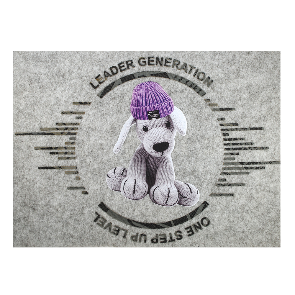 Термоаппликация Собака в шапке, 27*18см, фиолетовый, черный, серый, шт. Термоаппликации Резиновые Клеенка