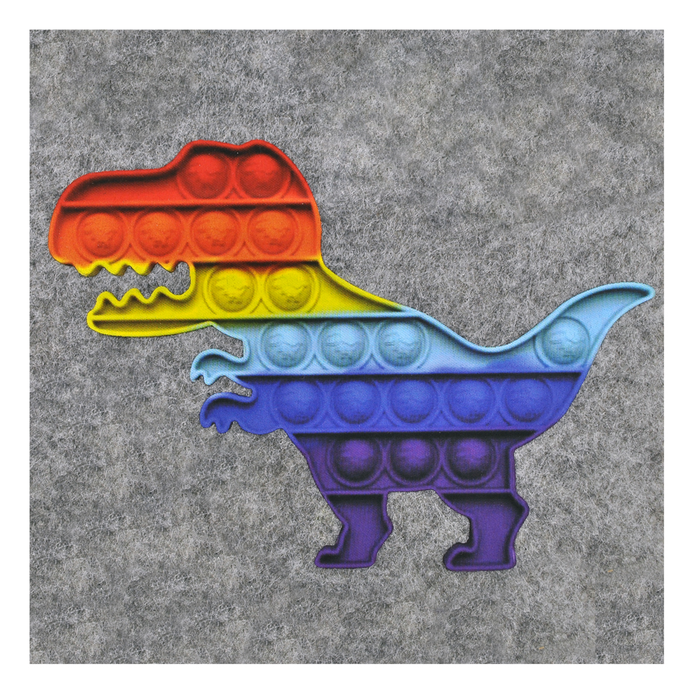 Термоаппликация Pop it (динозавр) большая 15*10,8см, шт. Термоаппликации Накатанный рисунок