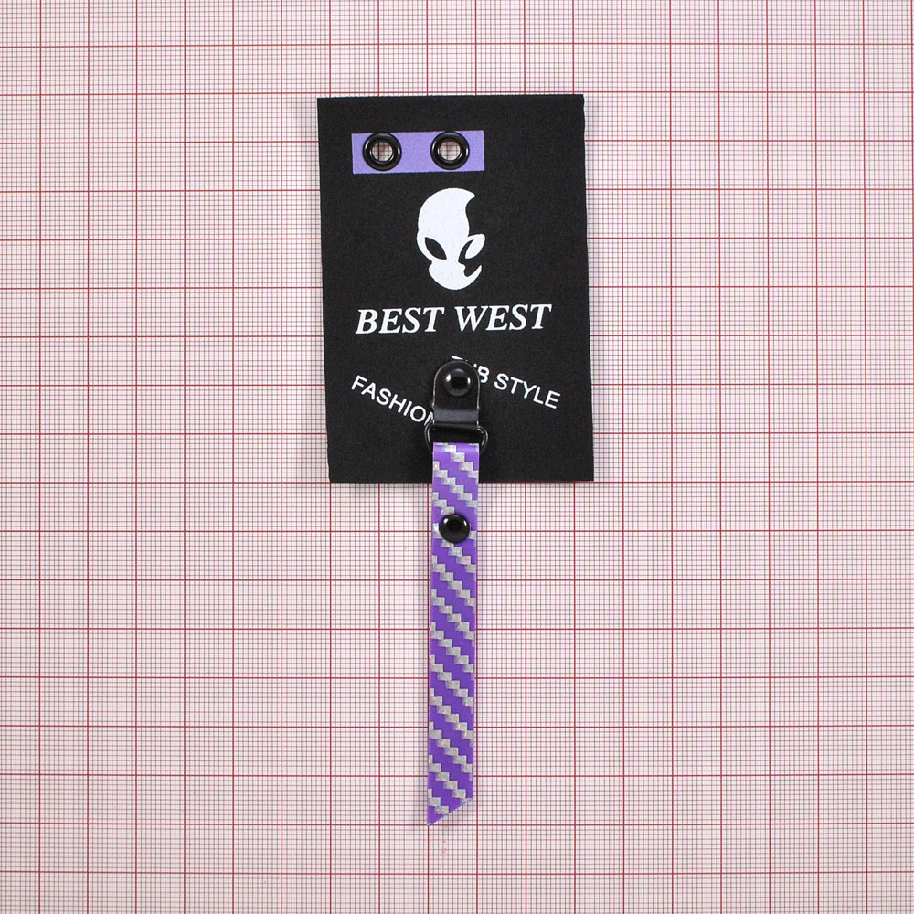 Лейба кожзам с подвеской и блочкой BEST WEST, 5.5*15см, черный, белый, сиреневый, шт. Лейба Кожзам