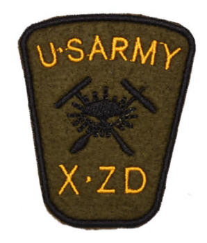 Шеврон пришивной US Army X ZD, 6,3*7,8см, хаки, желтый, коричневый, шт. Нашивка Ткань